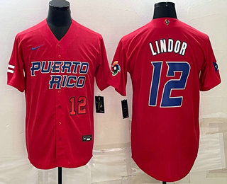 Mens Puerto Rico Baseball #12 Francisco Lindor Number 2023 Red World Baseball Classic Stitched Jersey,We sell and wholesale Mens Puerto Rico Baseball #12 Francisco Lindor Number 2023 Red World Baseball Classic Stitched Jersey on line form chian!